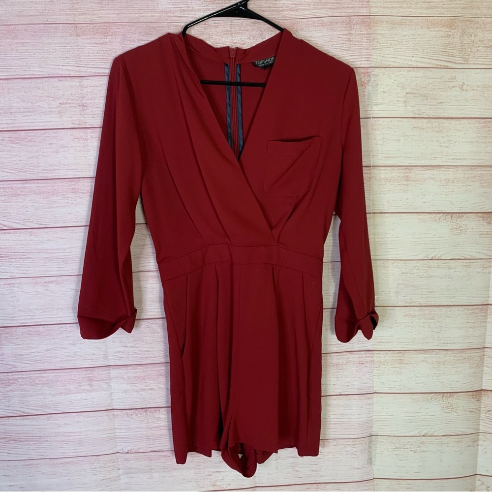 Topshop Cute 3/4” Sleeve Romper‎ Size 2